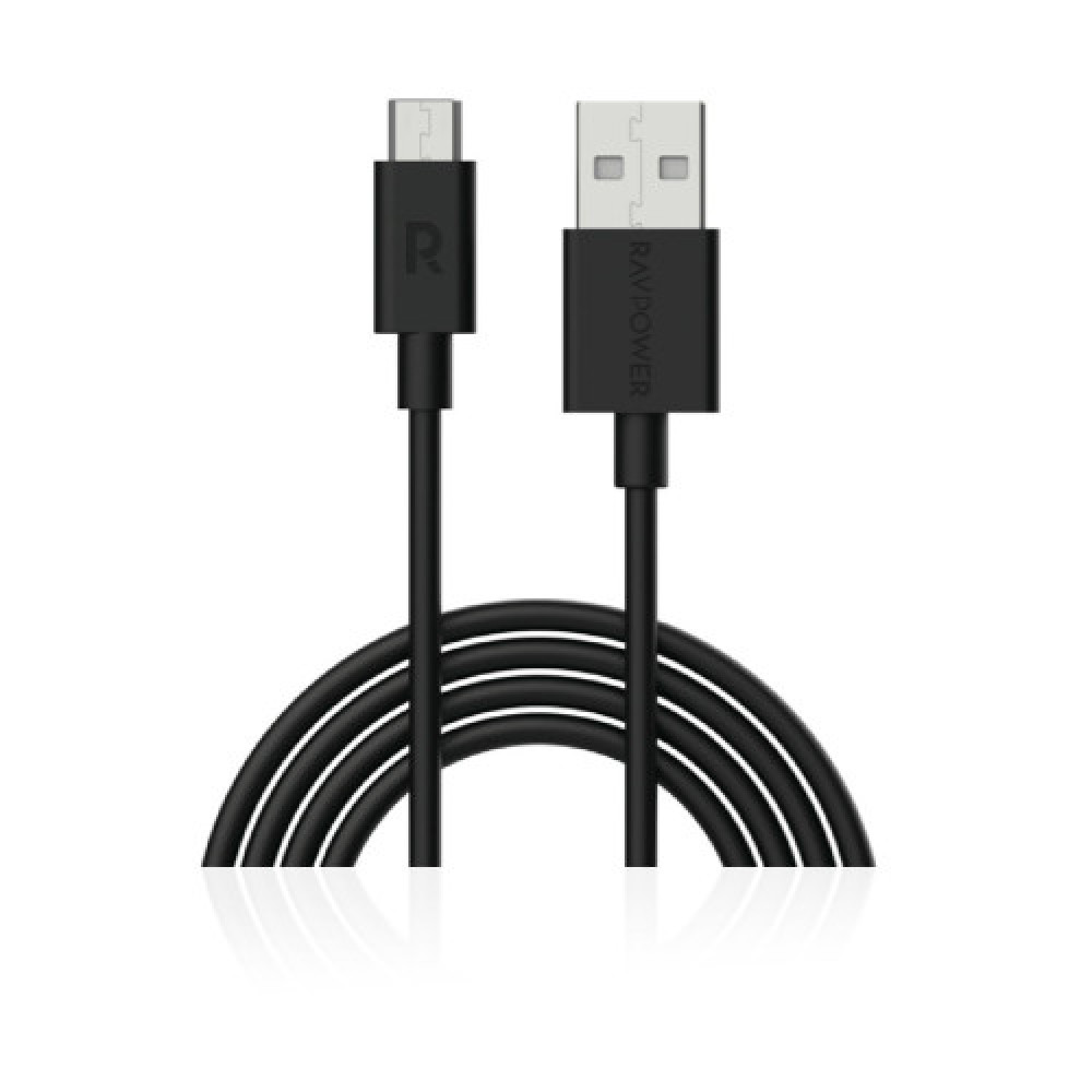 RAVPower 1 متر / 3.3 قدم ، كابل USB-A إلى Micro-B USB أسود غير متصل